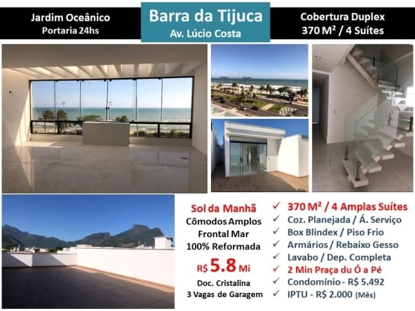 Cob Barra da Tijuca Lúcio Costa Praia JO 370M²