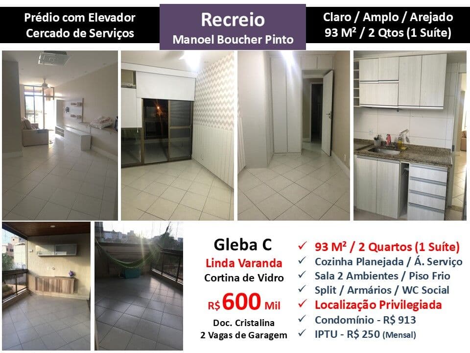Apto Recreio Gleba C Manoel Boucher Pinto 93M²