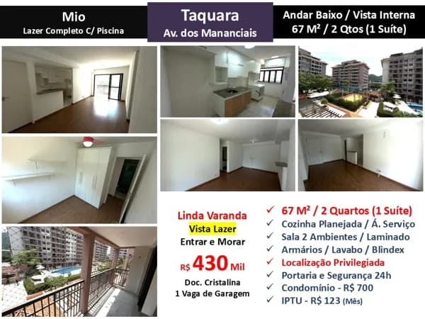 Apto JPA Taquara Mio 67M²