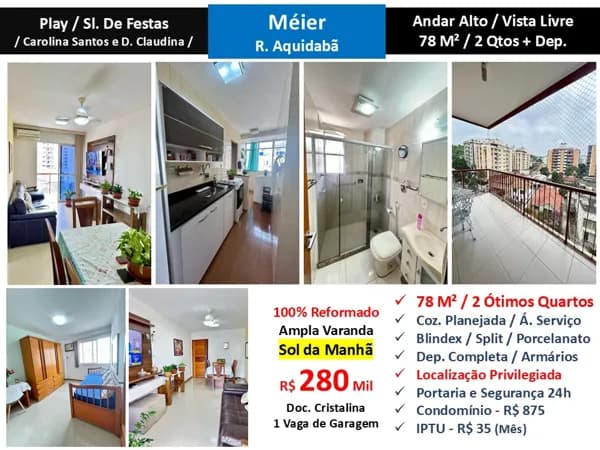 Apto Meier Aquidabã 78M² 2