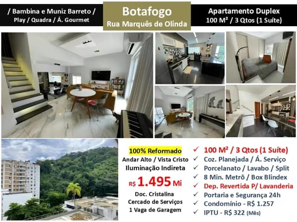 Apto Botafogo Marquês de Olinda 100M²