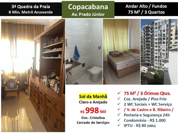 Apto Copacabana Prado Junior 75M²