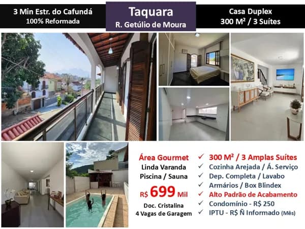 Casa JPA Taquara Getúlio de Moura 300M²