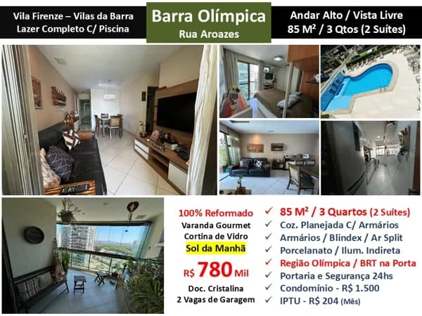 Apto Barra Olímpica Vilas da Barra Vila Firenze 85M² 2
