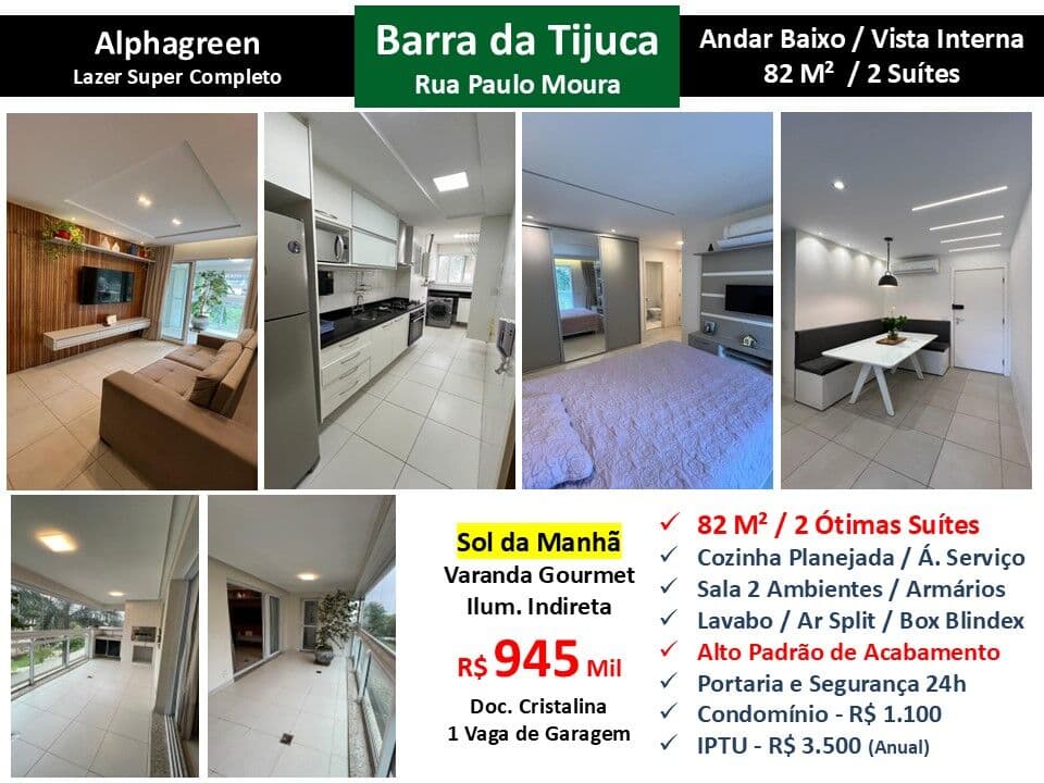 Apto Barra da Tijuca AlphaGreen 82M²