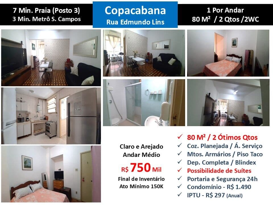 Apto Copacabana Edmundo Lins 80M²