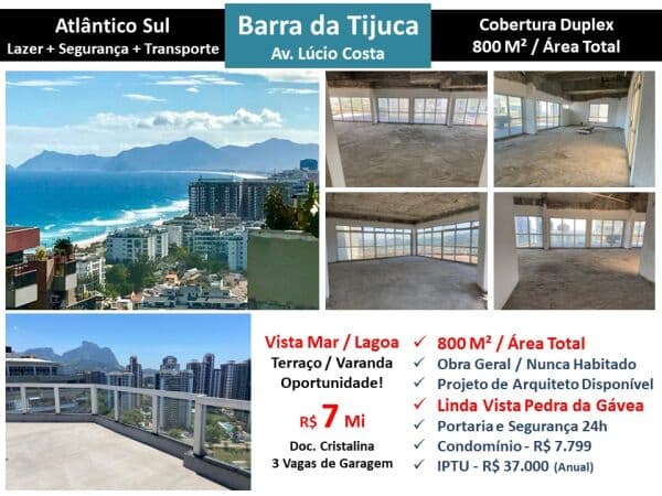 Cob Barra da Tijuca Praia Atlântico Sul 800M²