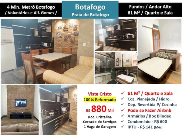 Apto Botafogo Praia de Botafogo 61M²