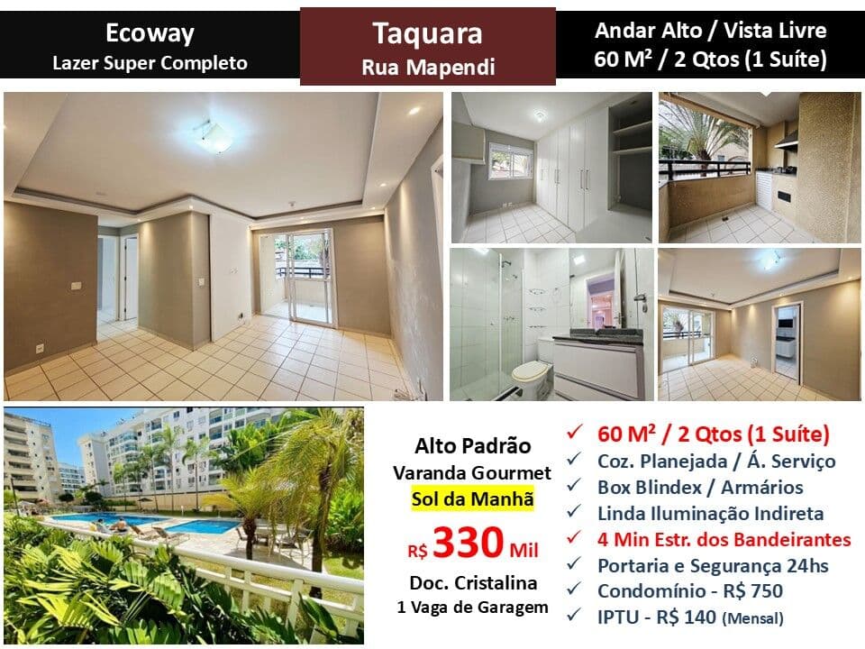 Apto JPA Taquara Ecoway 60M²