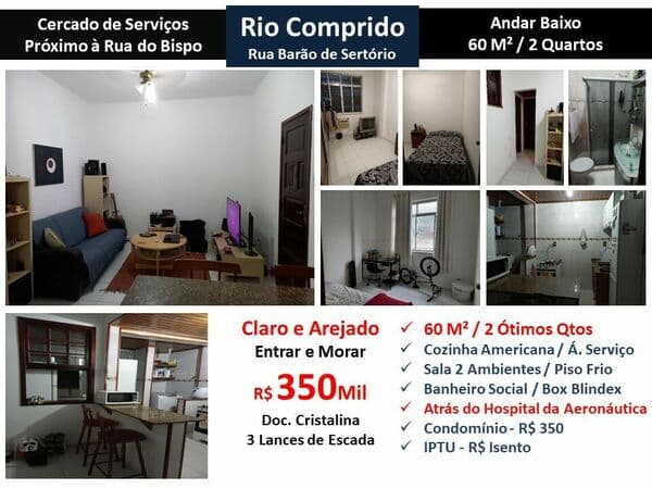 Apto Tijuca Rio Comprido Barão de Sertório 60M²
