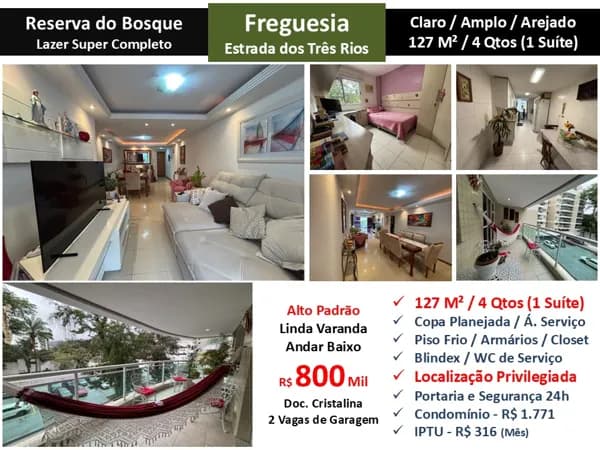 Apto JPA Freguesia Reserva do Bosque 127M² 2