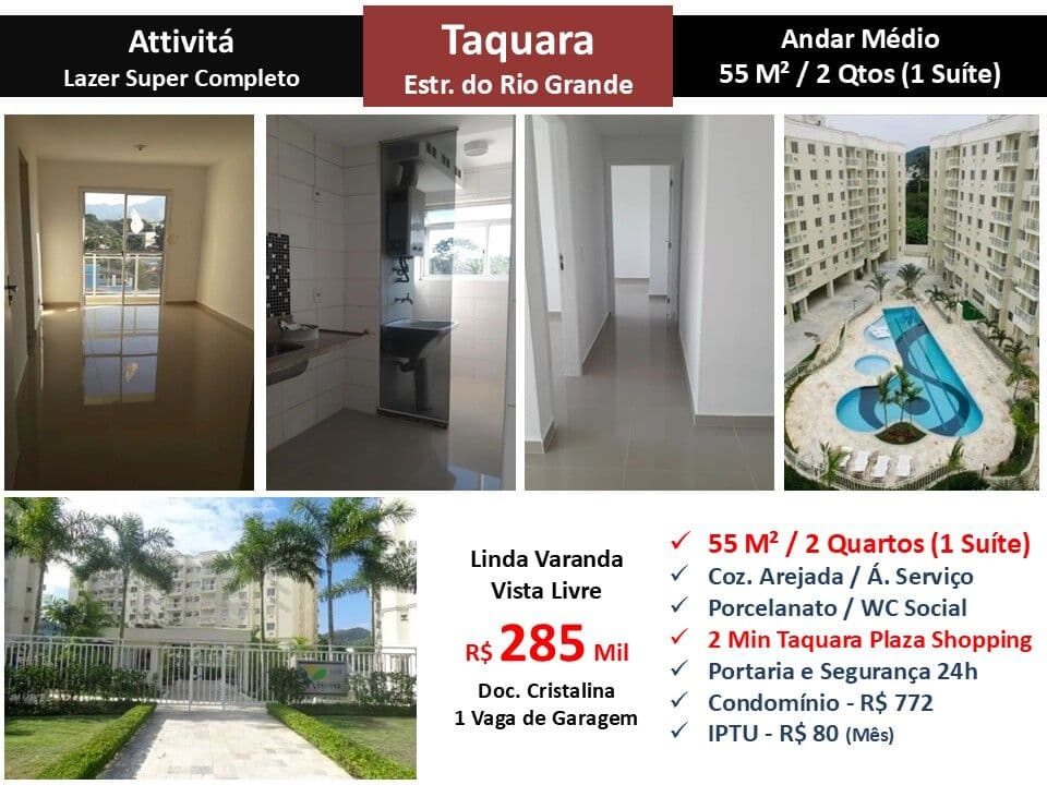 Apto JPA Taquara Rio Grande Attivitá 55M²