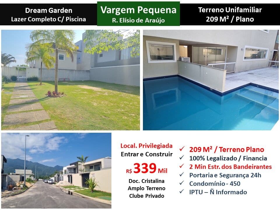 Terreno Vargem Pequena Dream Garden 209M²