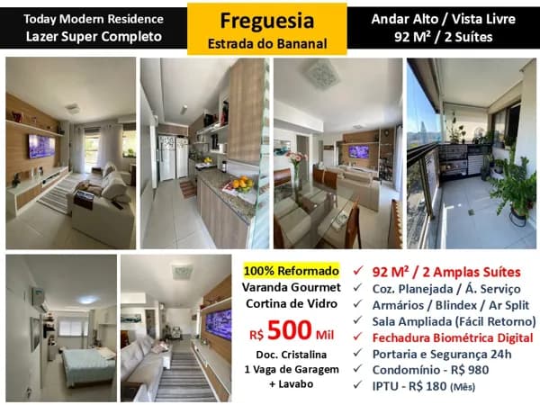 Apto JPA Freguesia Bananal Today 92M² 2