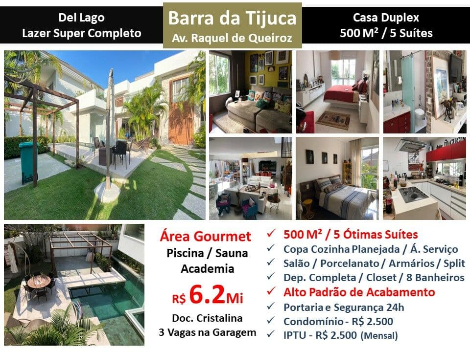 Casa Barra da Tijuca Del Lago 500M² 2