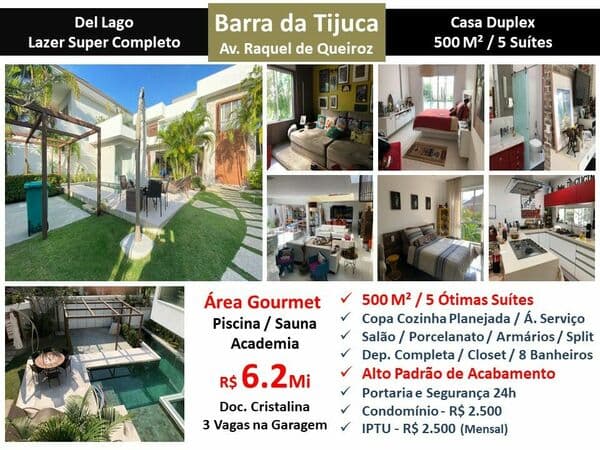 Casa Barra da Tijuca Del Lago 500M² 2
