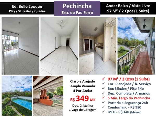 Apto JPA Pechincha Pau Ferro Ed. Belle Epoque 97M²