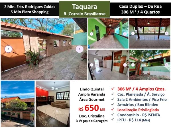 Casa JPA Taquara Correio Brasiliense 306M²
