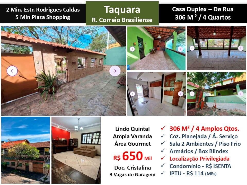 Casa JPA Taquara Correio Brasiliense 306M²