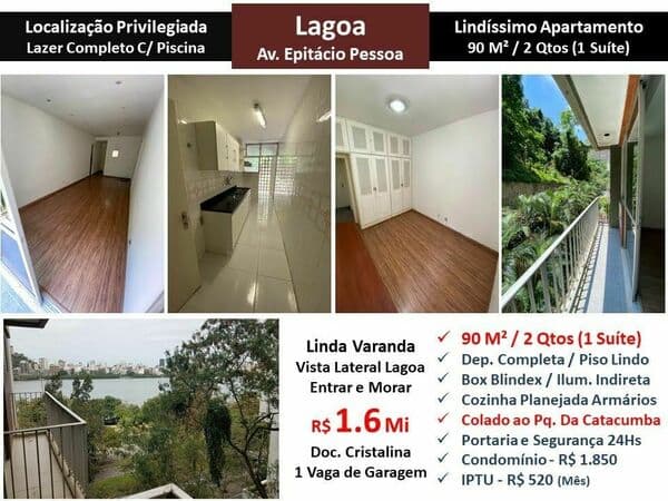 Apto Lagoa Epitácio Pessoa 90 M²