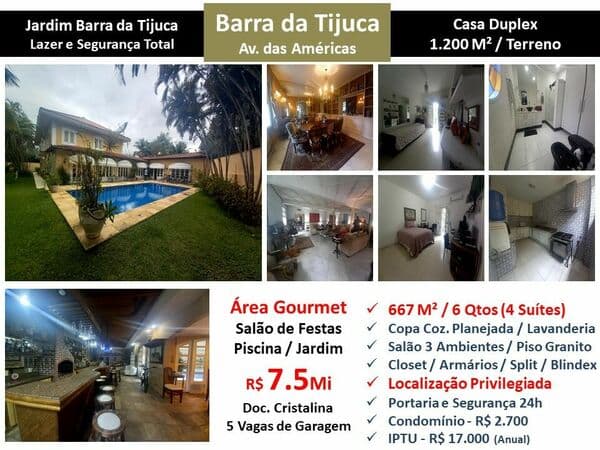 Casa Barra da Tijuca Jardim Barra da Tijuca 667M²