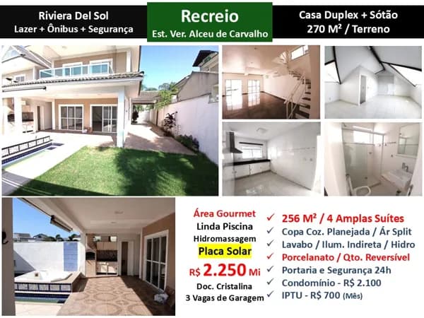 Casa Recreio Riviera Del Sol 256M²