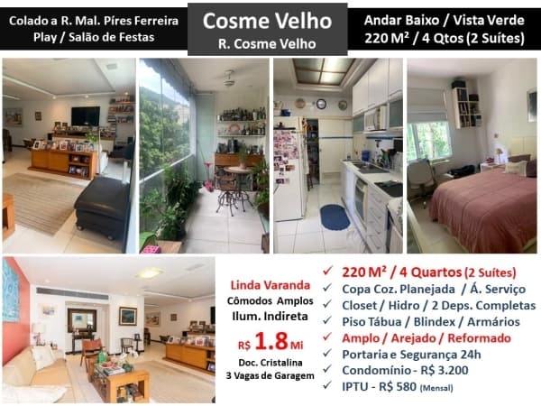 Apto Cosme Velho 220M²