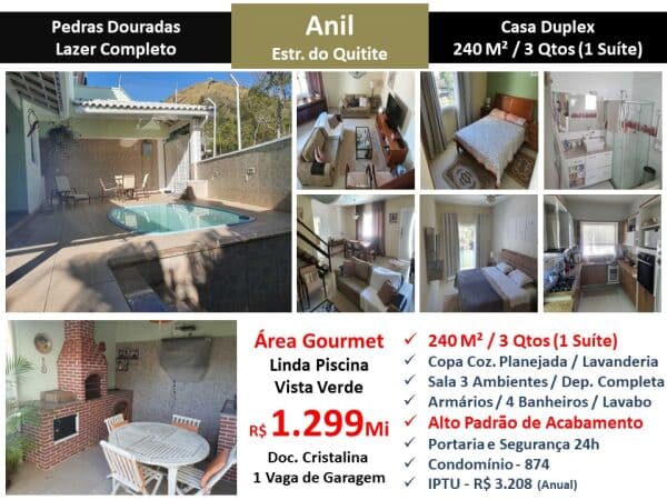 Casa JPA Anil Pedras Douradas 240M² 2