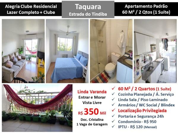 Apto JPA Taquara Tindiba Alegria 60M²