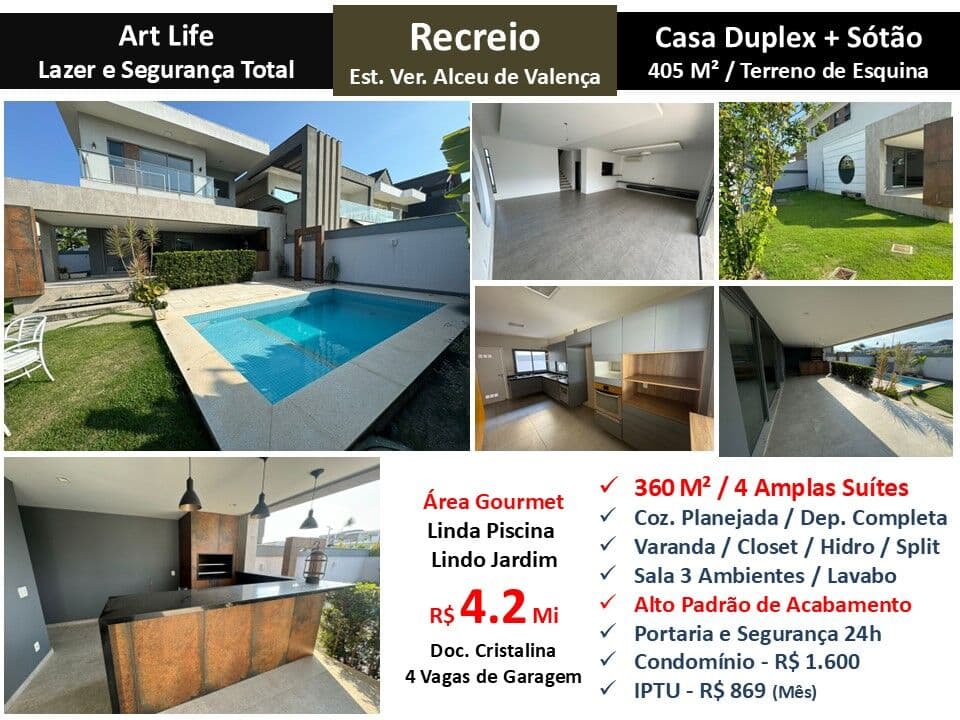 Casa Recreio Art Life 360M²