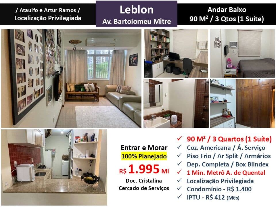 Apto Leblon Bartolomeu Mitre 90M² 4