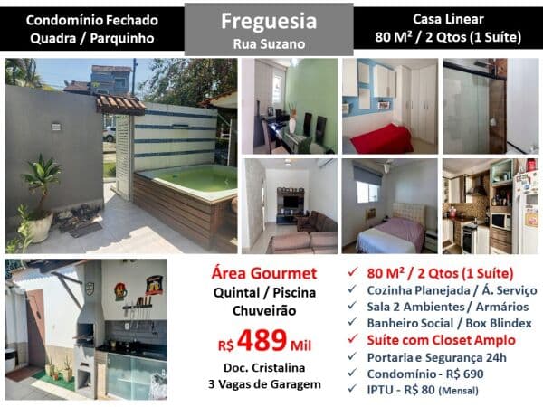 Casa JPA Freguesia Suzano 80M² Linear