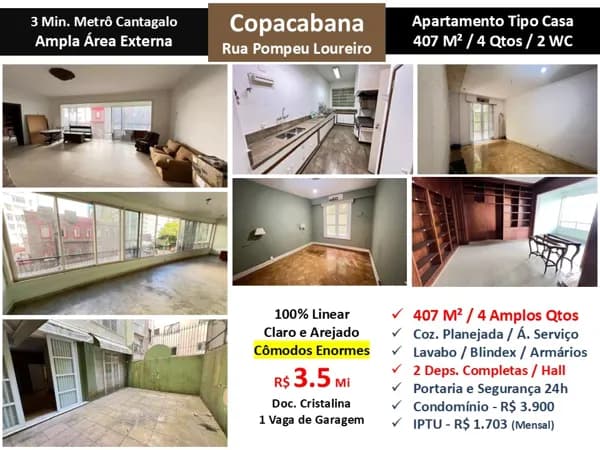 Apto Copacabana Pompeu Loureiro 407M²