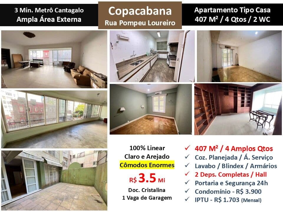Apto Copacabana Pompeu Loureiro 407M²