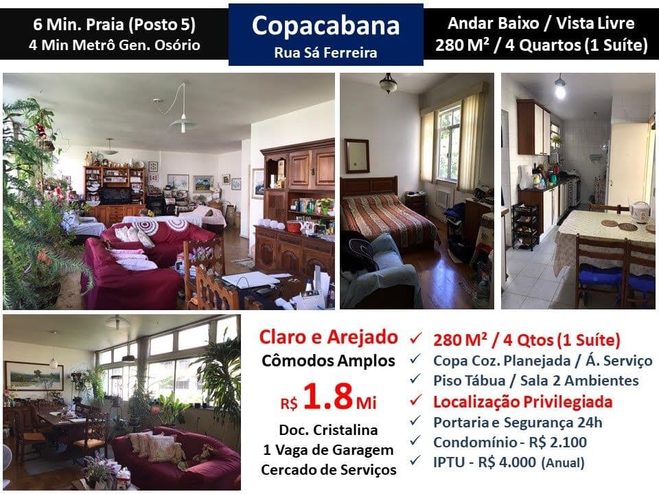 Apto Copacabana Sá Ferreira 280M²