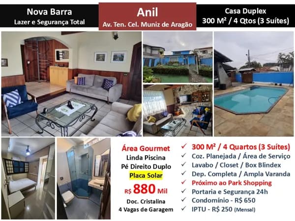 Casa JPA Anil Nova Barra 300M² 2