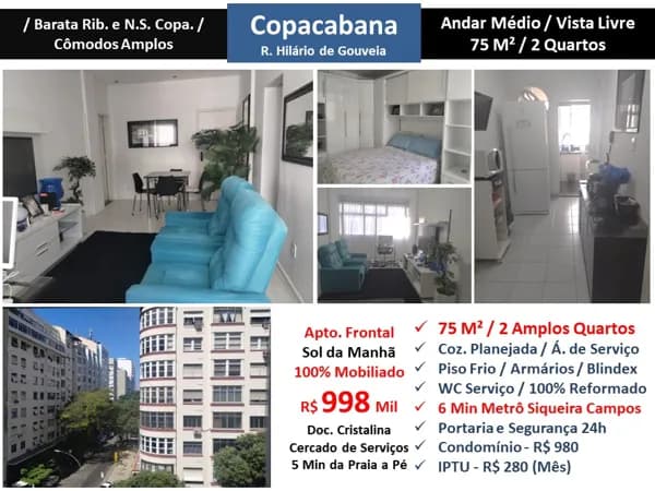 Apto Copacabana Hilário de Gouveia 75M²