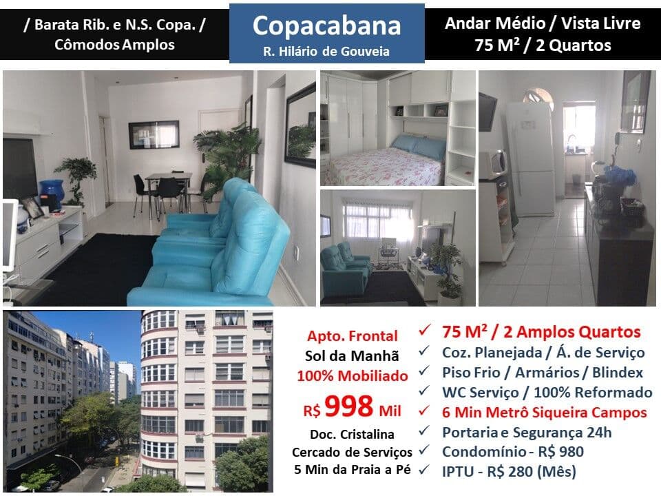 Apto Copacabana Hilário de Gouveia 75M²