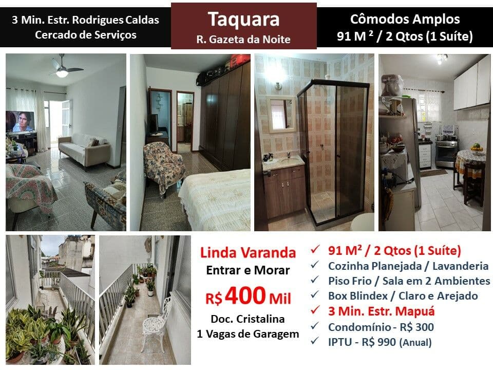 Apto JPA Taquara Gazeta da Noite 91M²