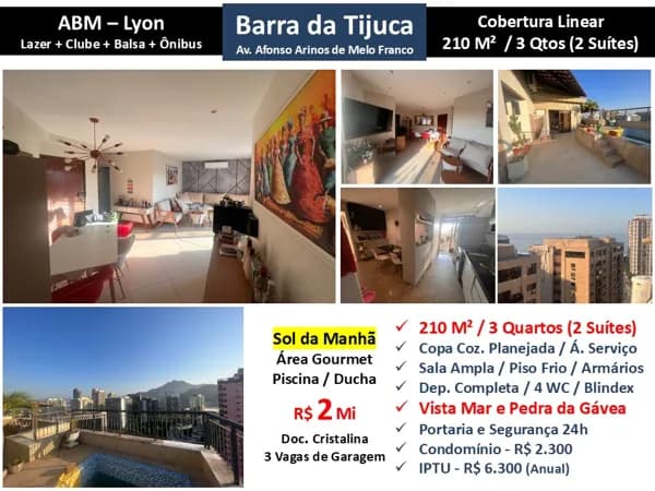 Cob Barra da Tijuca ABM Lyon 210M² Linear