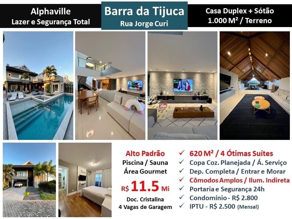 Casa Barra da Tijuca Alphaville 620M² 2