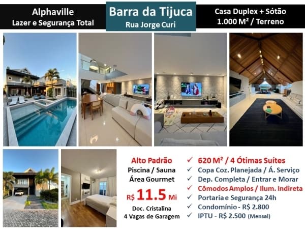 Casa Barra da Tijuca Alphaville 620M² 2