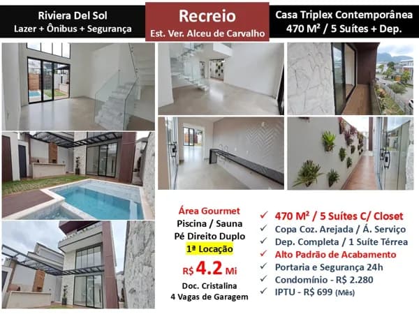 Casa Recreio Riviera Del Sol 470M²