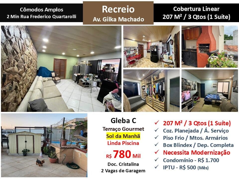Cob Recreio Gleba C Gilka Machado 207M² Linear