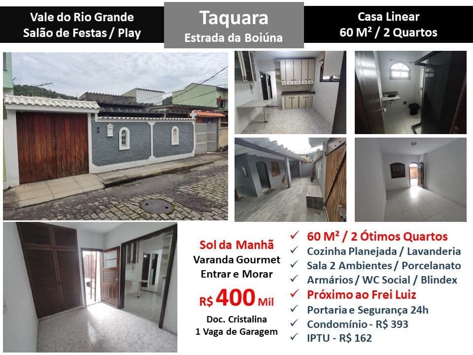 Casa JPA Taquara Vale do Rio Grande 60M² Linear
