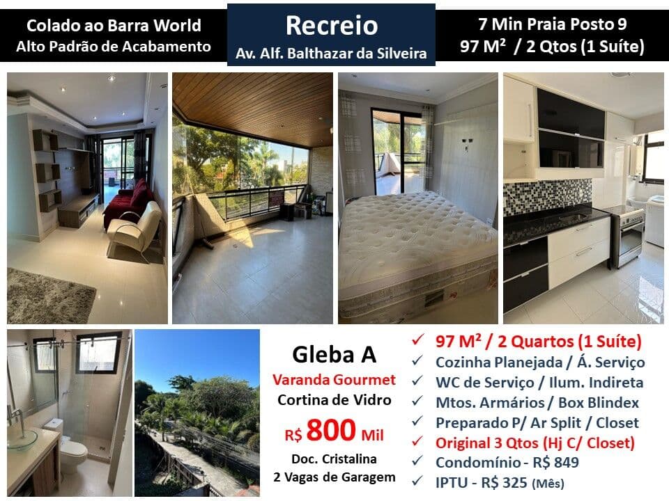 Apto Recreio Gleba A Alfredo Balthazar da Silveira 97M²