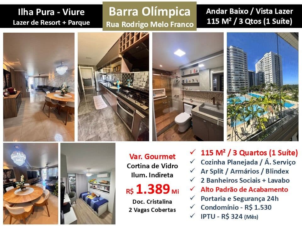 Apto Barra Olímpica Ilha Pura Viure 115M²