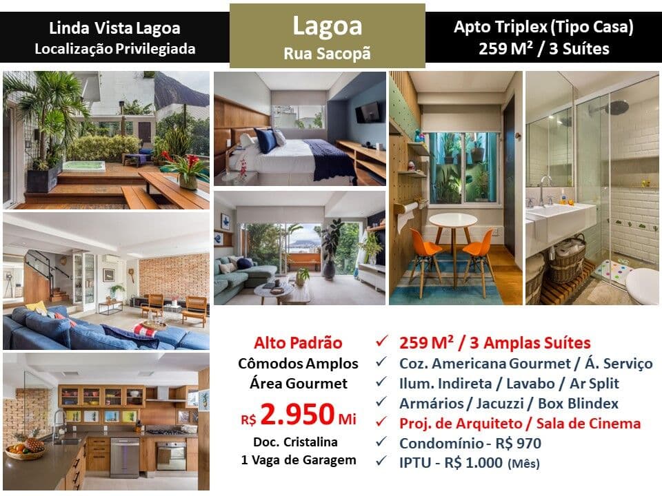Apto Lagoa Sacopã 259M²