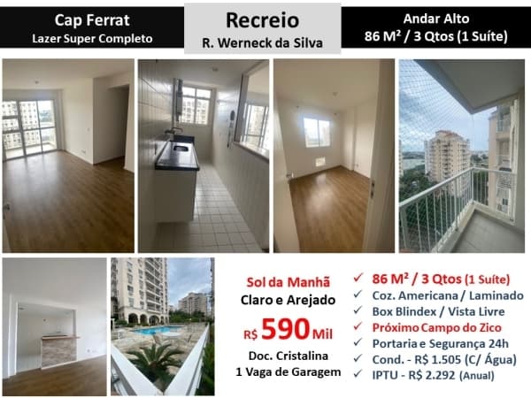 Apto Recreio Cap Ferrat 86M²