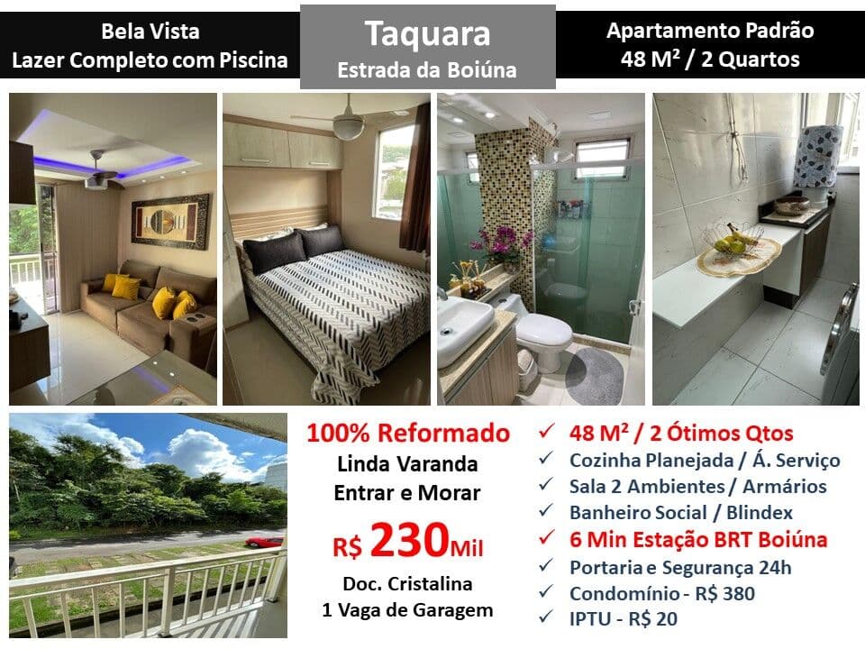 Apto JPA Taquara Bela Vista 48M²